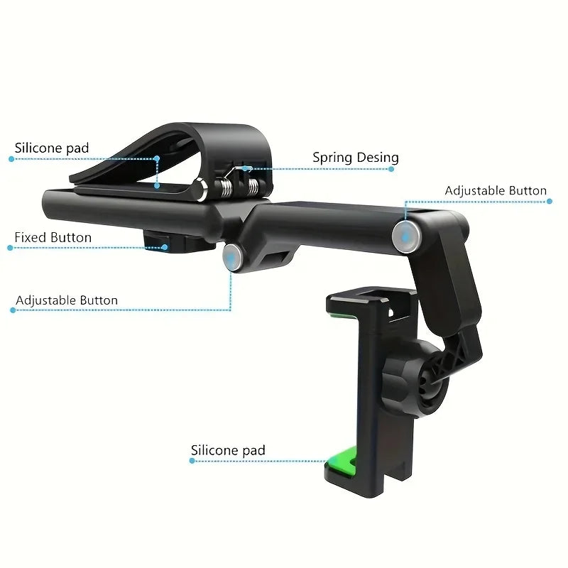 Car Phone Holder, Multifunctional 360 Degree Rotating Rearview Mirror, Seat Clip Holder, 4.0-6.1 Inch Mobile GPS Holder