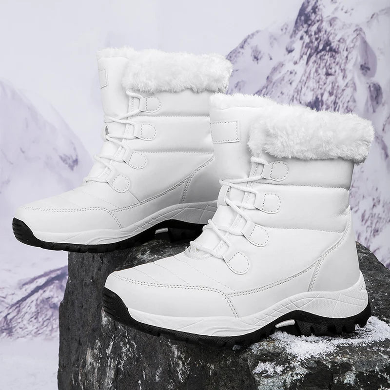 2024 Winter Outdoor Women's Snow Boots Thickened Plush Female Sneakers Casual Shoes Warm Thick Sole Snow Proof  Waterproof Boots