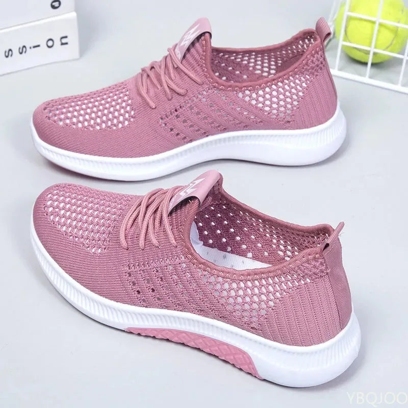 Women Flat Casual Shoes Fashion Breathable Mesh Vulcanized Shoes Women Sneakers