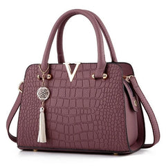 High Quality Ladies leather hand bags Women luxury brand Crocodile Shoulder Bags V Letters Designer Large Capacity  Handbag