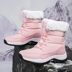 2024 Winter Outdoor Women's Snow Boots Thickened Plush Female Sneakers Casual Shoes Warm Thick Sole Snow Proof  Waterproof Boots