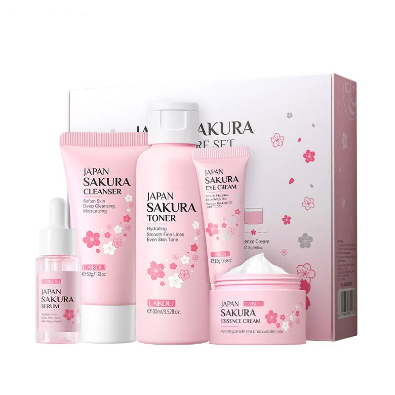 5/6pcs Sakura Skin Care Sets Face Cream Serum Toner Facial Cleanser Sunscreen Eye Cream Face Skin Care Products