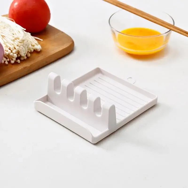 1PC Kitchen Spatula Rack Pot Lid Rack Shelves Countertop Shovel Spoon Shelf Soup Spoon Pad Put Soup Spoon Chopsticks Holder