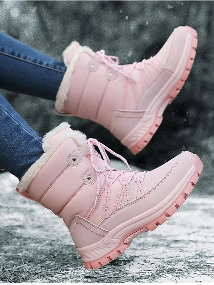 New Snow Boots Women's Winter Cotton Shoes Thick Warm Shoes Cold resistant Cotton Boots Mountaineering Shoes