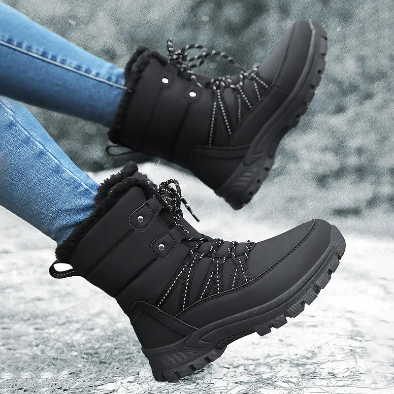 New Snow Boots Women's Winter Cotton Shoes Thick Warm Shoes Cold resistant Cotton Boots Mountaineering Shoes