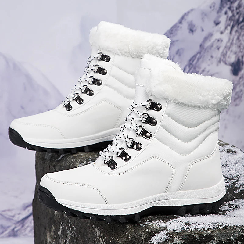 2024 Winter Outdoor Women's Snow Boots Thickened Plush Female Sneakers Casual Shoes Warm Thick Sole Snow Proof  Waterproof Boots