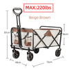 Heavy Duty Large Capacity Folding Wagon Shopping Beach Garden Pull Trolley Collapsible Folding Outdoor Portable Utility Cart