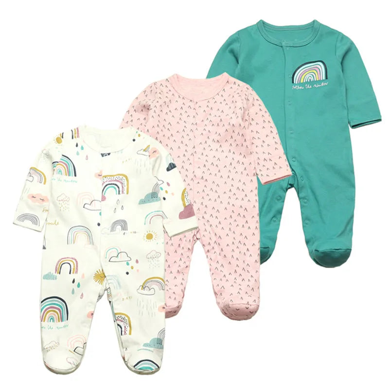 3PCS/Lot New Spring Autumn Brands Newborn Children Clothes Baby Boy Girl Cotton Clothes Long-Sleeve 0-12M Baby Rompers