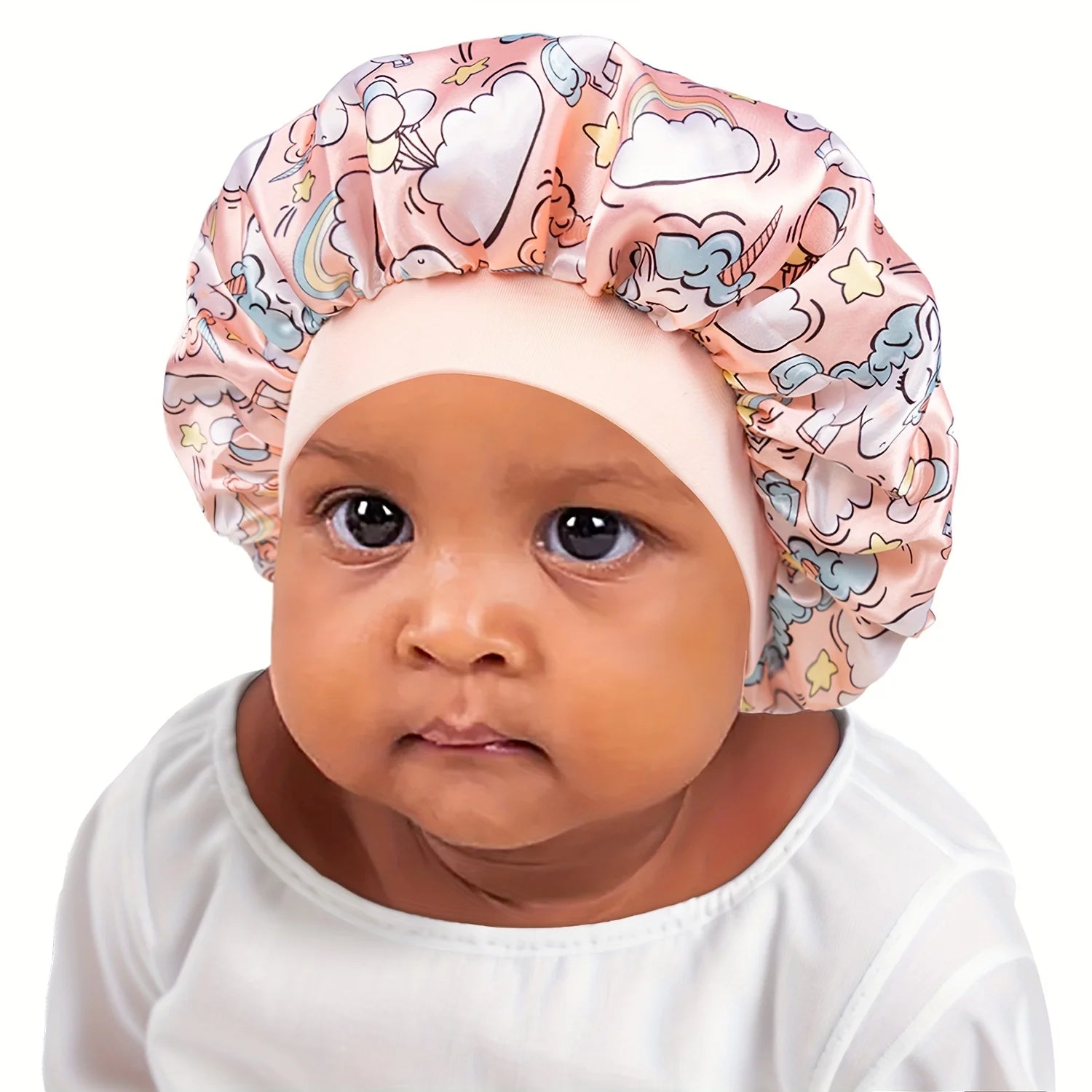 Children's New Bonnet Unicorn Printed Hair Hat with Narrow Edge Elastic Fashion Casual Home Comfortable Sleeping Hat