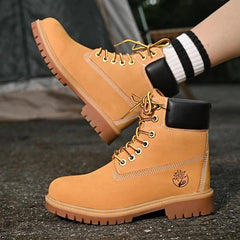 Winter New Boots Men High Top Boots High Quality  Leather Shoes Fashion Outdoor Sneakers Men Lace Up Ankle Boots For