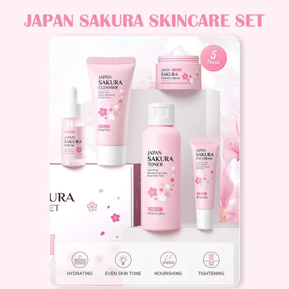 5/6pcs Sakura Skin Care Sets Face Cream Serum Toner Facial Cleanser Sunscreen Eye Cream Face Skin Care Products