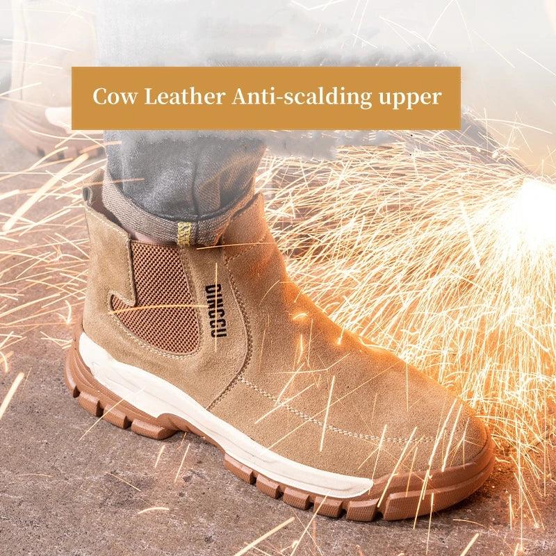 Men Safety Boots Anti-scalding Welder Shoes Indestructible Anti-smashing Steel Toe Cap Men Women Work Safety Shoes