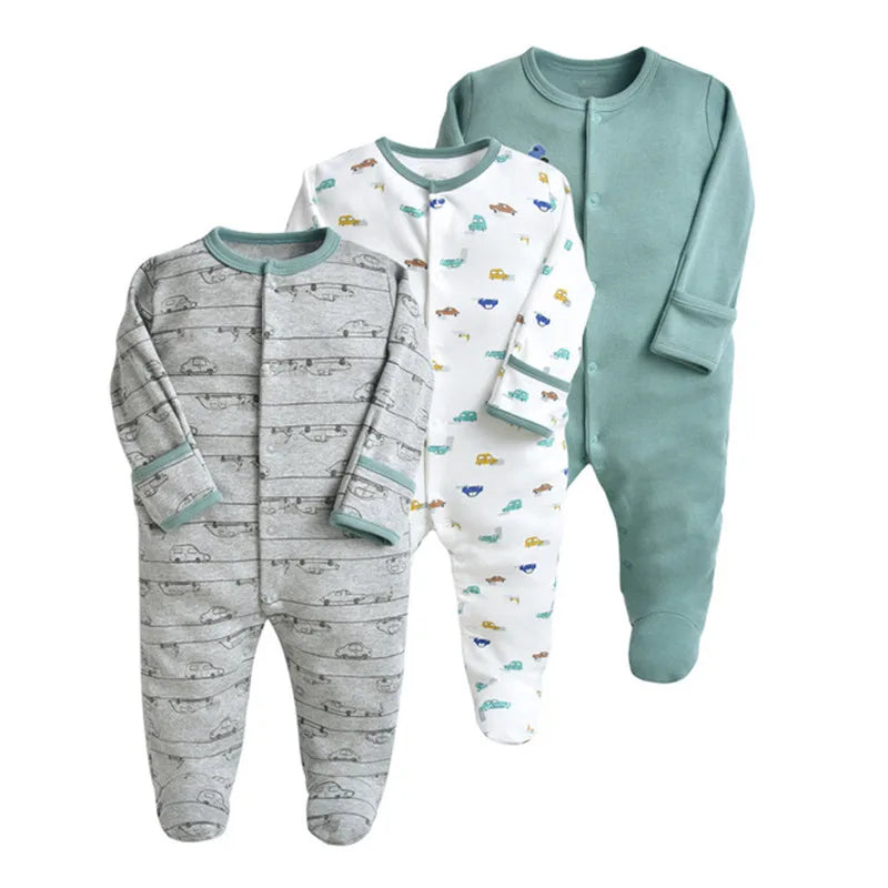 3PCS/Lot New Spring Autumn Brands Newborn Children Clothes Baby Boy Girl Cotton Clothes Long-Sleeve 0-12M Baby Rompers