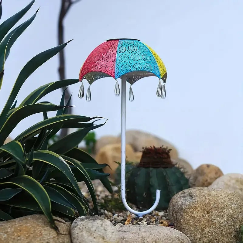 Solar Ground Plug Light Umbrella Stake Lights Garden Decoration Landscape Waterproof Lights for GardeGarden, Pathway, Patio