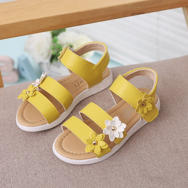 Simple Flower Girls's Flat Sandals