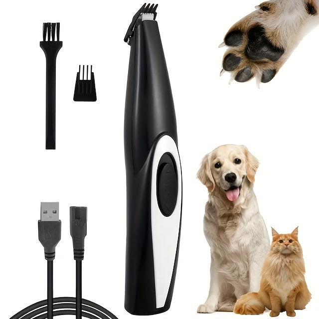 Pawsitively Quiet Pet Hair Clipper Kit - High-Power USB Rechargeable, Cordless Grooming Tool for Dogs & Cats, Whisper-Quiet Shaver with Safe Maneuvering for a Furry Spa Day Experience