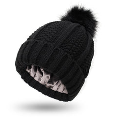 Fashion Stretchy Satin Lined Skull Knit Beanie