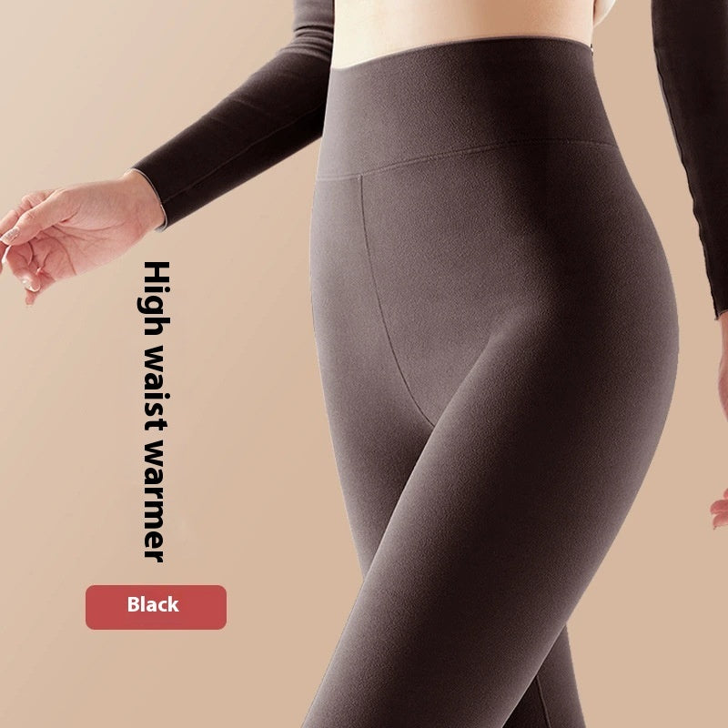 Solid Color High Waist Women's Thermal Underwear Pant