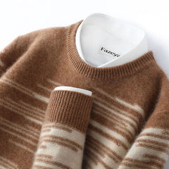 Cashmere Sweater Men's Pure Wool Loose Round Neck Sweater