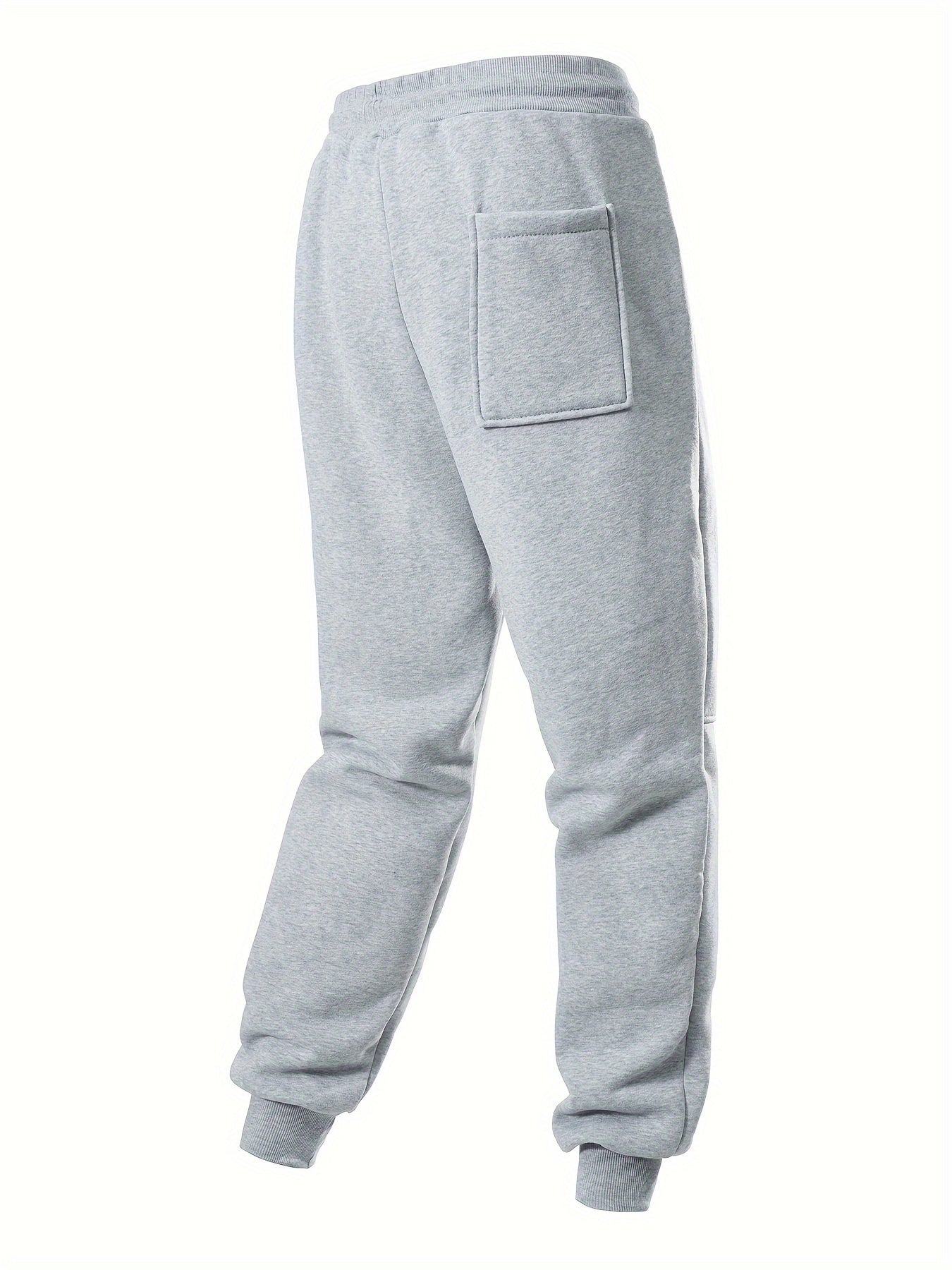 3pcs Solid Color Men's Casual Joggers With Pockets, Drawstring Pants For Sport And Casual Wear