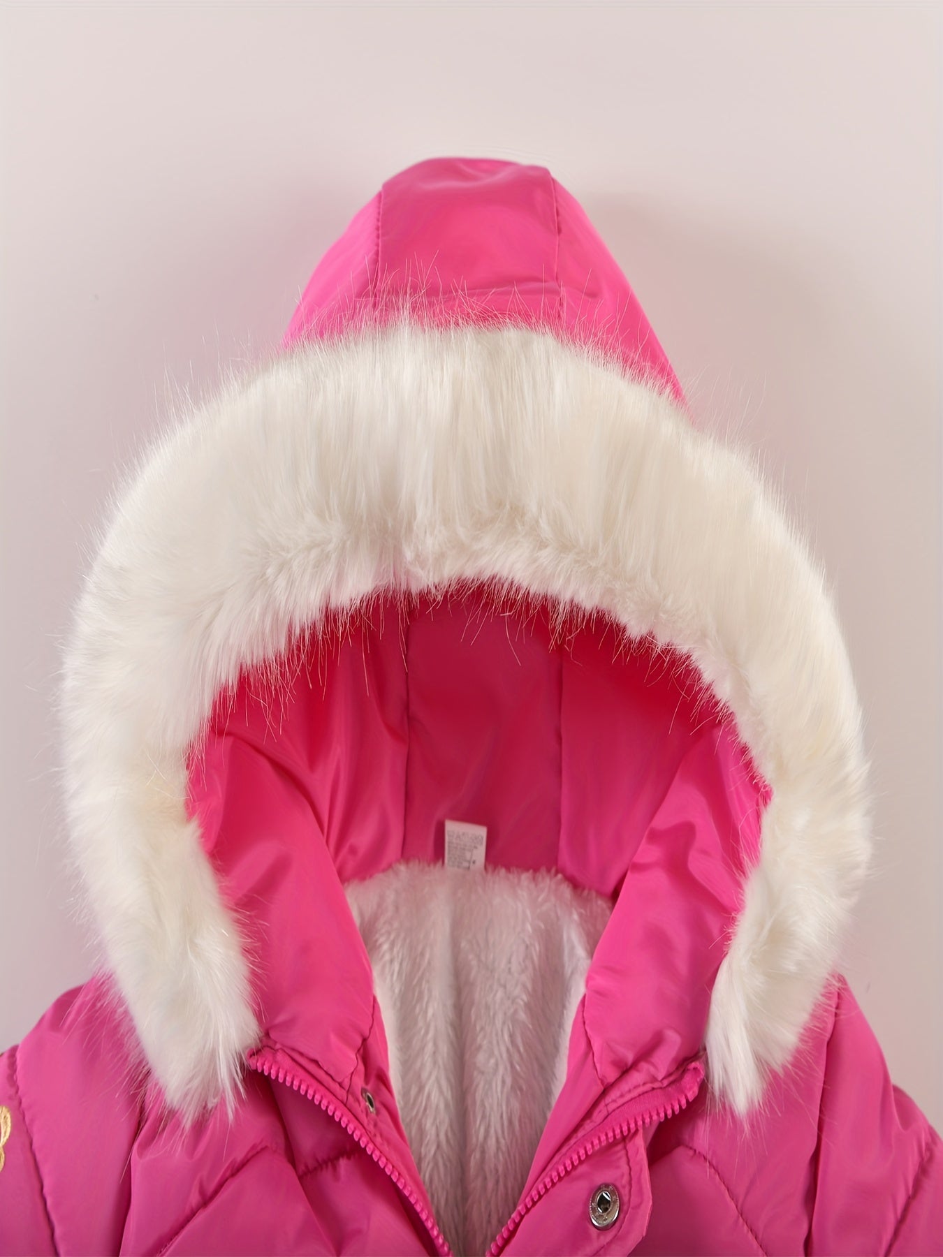 Girls Winter Puffer Jacket, Thick Coat With Hood, Casual Style, Warm Outerwear With Fur Trim Hood