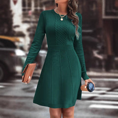 Knitted Long Sleeve Fashion Slim Fit Sweater Dress