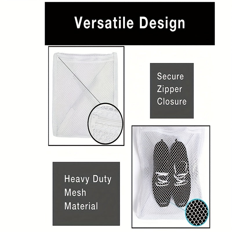 3-Piece Set of Elasticized Dryer Door Shoe Nets - Reusable Sneaker Laundry Bags for Easy Cleaning