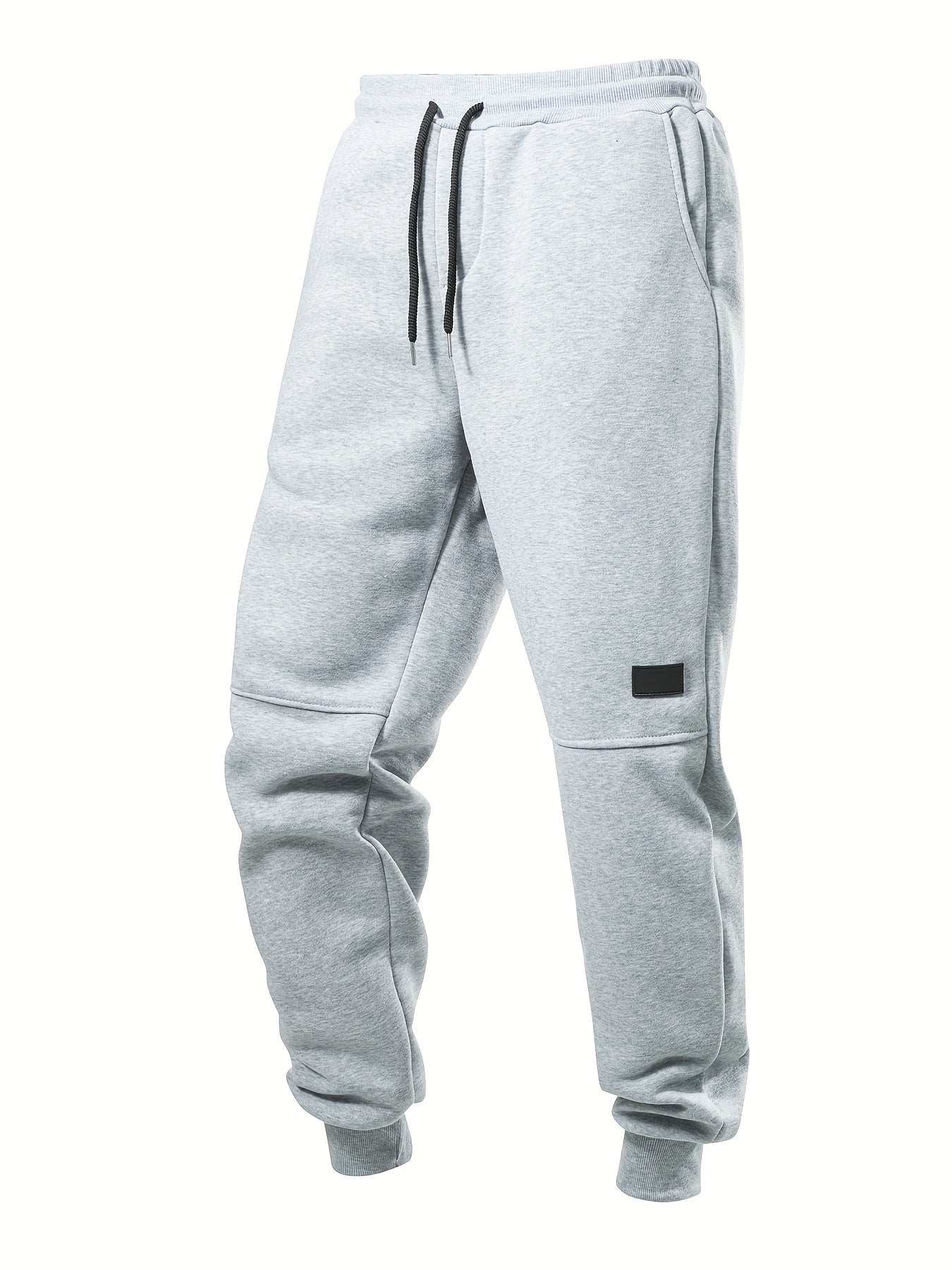 3pcs Solid Color Men's Casual Joggers With Pockets, Drawstring Pants For Sport And Casual Wear