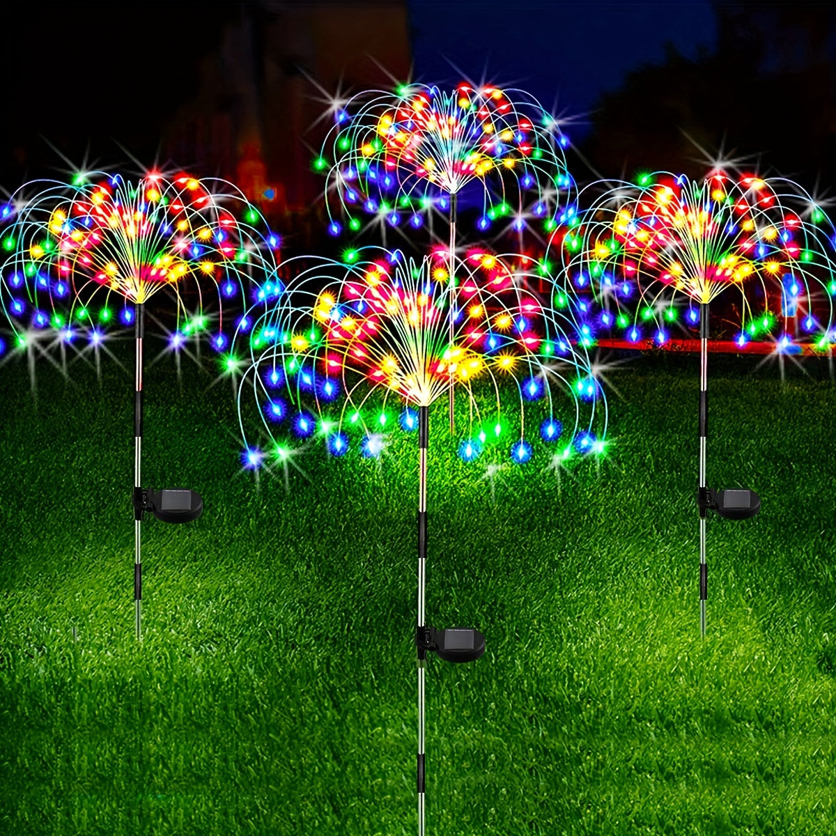 1pc Solar Garden Lights Outdoor Waterproof 8 Modes, Light Up Your Garden With Solar Fireworks Light, 60/150/200/240 LED Outdoor DIY Lights! IP54