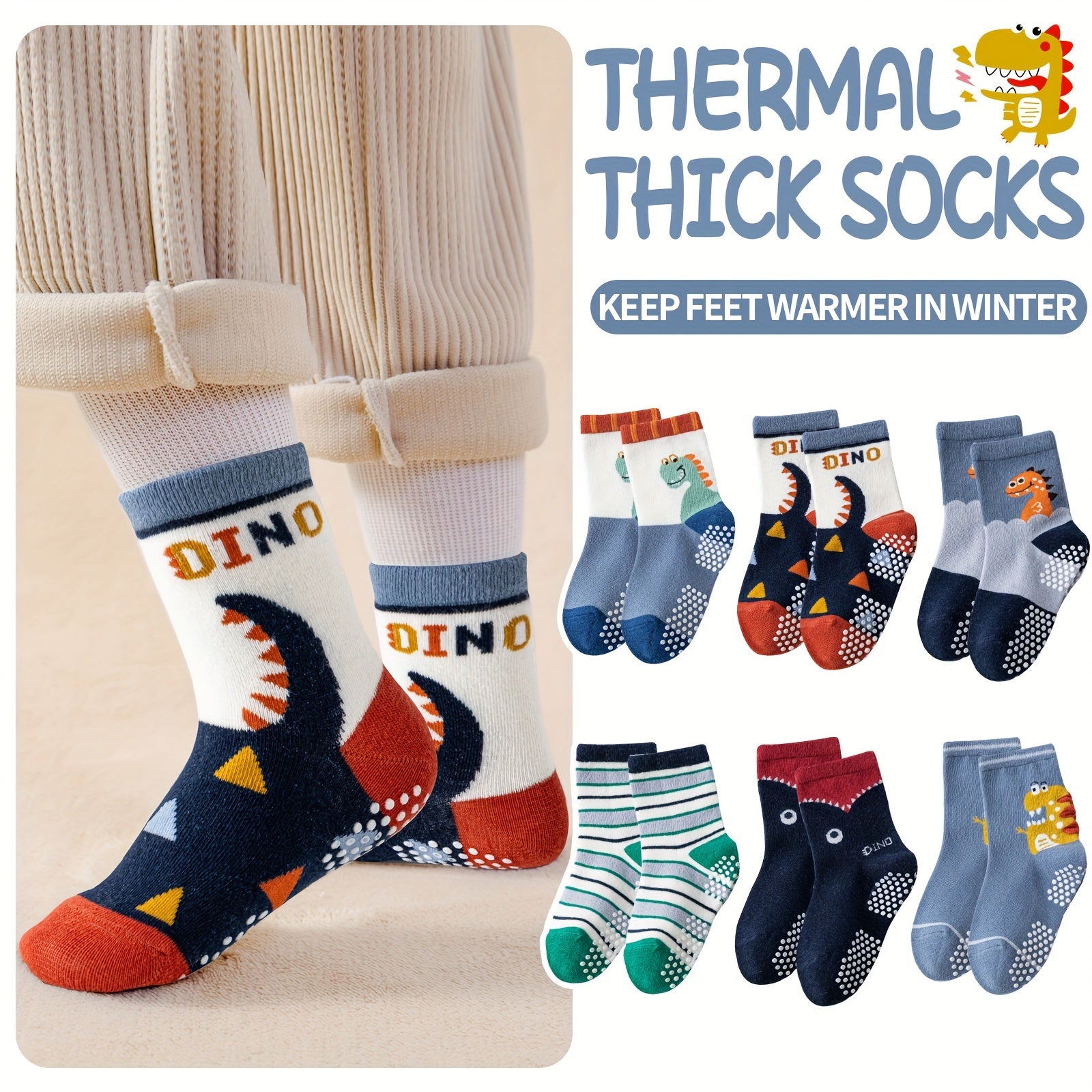 12 Pairs Of Baby Boys Grips Socks Kids Toddlers Infants Non Slip/Anti Skid Crew Cotton Socks