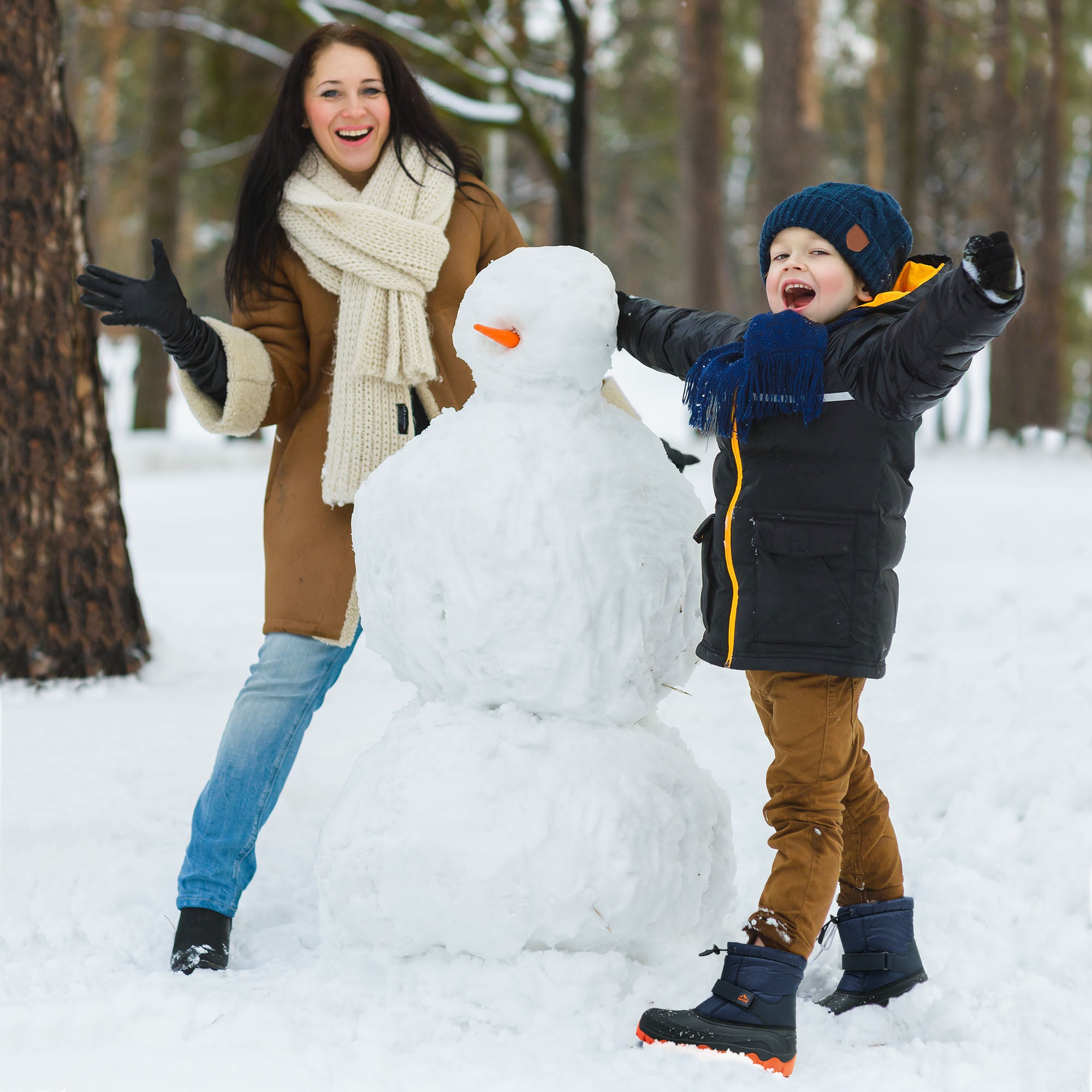 Youngsters' Waterproof Snow Boots - Cozy Faux Fur Lined, Anti-Slip Mid Calf Winter Shoes for Boys & Girls