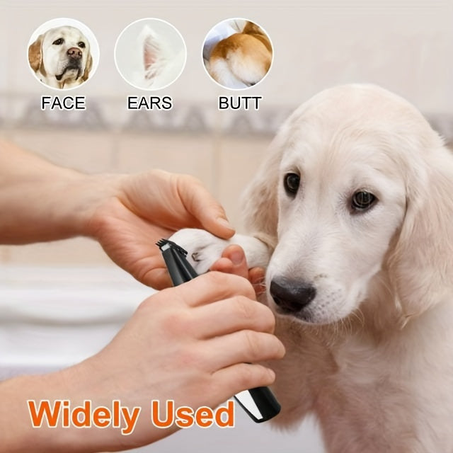 Pawsitively Quiet Pet Hair Clipper Kit - High-Power USB Rechargeable, Cordless Grooming Tool for Dogs & Cats, Whisper-Quiet Shaver with Safe Maneuvering for a Furry Spa Day Experience